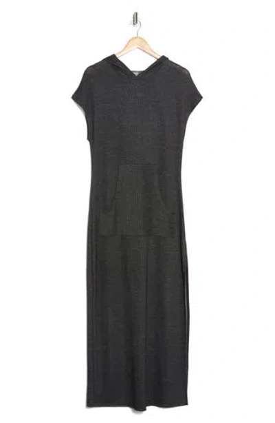 Go Couture Hooded Maxi Dress In Two-tone Black