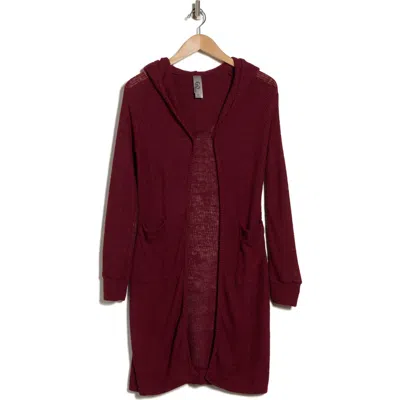 Go Couture Hooded Sweater Cardigan In Brown