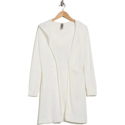 Go Couture Hooded Sweater Cardigan In White