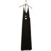 Go Couture Keyhole Halter Jersey Midi Dress In Black