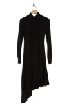 Go Couture Long Sleeve Asymmetric In Black