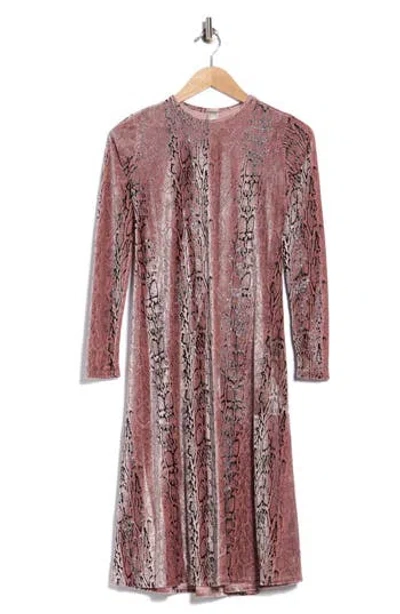Go Couture Long Sleeve Dress In Dark Mauve