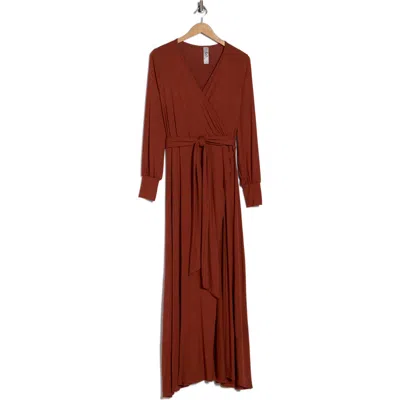 Go Couture Long Sleeve Empire Waist Maxi Dress In Animal Print