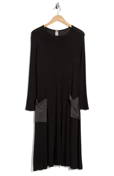 Go Couture Long Sleeve Flare Swing Dress In Gray
