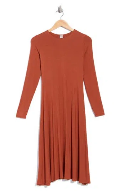 Go Couture Long Sleeve Flare Swing Dress In Red