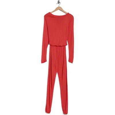 Go Couture Long Sleeve Jumpsuit In Red