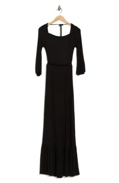 Go Couture Long Sleeve Maxi Dress In Black
