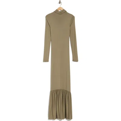 Go Couture Long Sleeve Maxi Dress In Bronze Brown