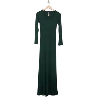 Go Couture Long Sleeve Maxi Dress In Forest Rib