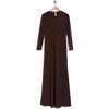 Go Couture Long Sleeve Maxi Dress In Mole Brown