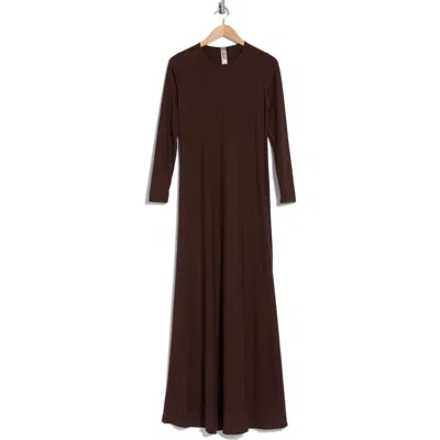 Go Couture Long Sleeve Maxi Dress In Mole Brown