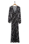 Go Couture Long Sleeve Maxi Dress In Multi
