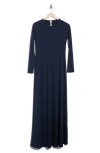 Go Couture Long Sleeve Maxi Dress In Navy Rib