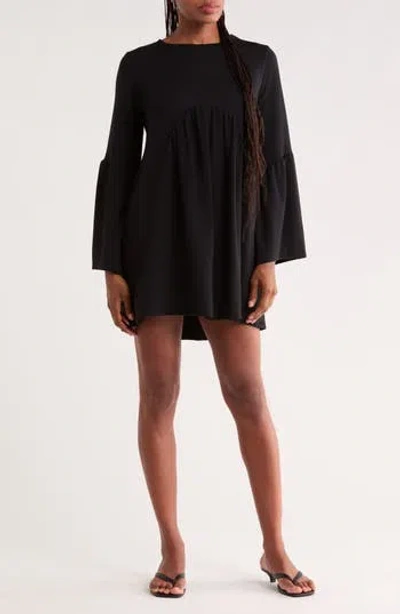 Go Couture Long Sleeve Minidress In Black