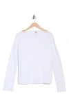Go Couture Long Sleeve Pullover Sweater In White