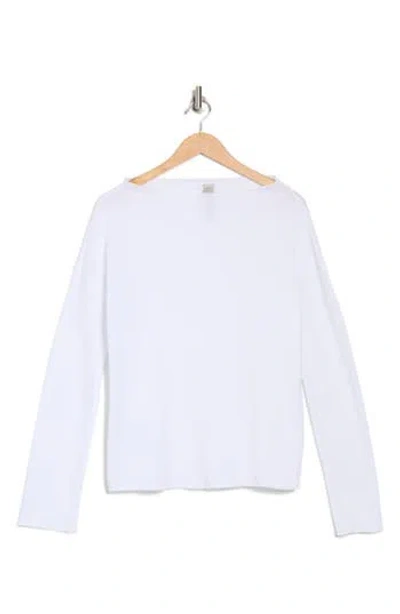 Go Couture Long Sleeve Pullover Sweater In White