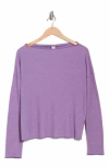 Go Couture Long Sleeve Pullover Sweater In Purple