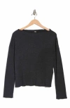 Go Couture Long Sleeve Pullover Sweater In Blue