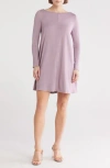 Go Couture Long Sleeve Sweater Dress In Purple