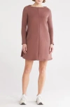 Go Couture Long Sleeve Sweater Dress In Brown