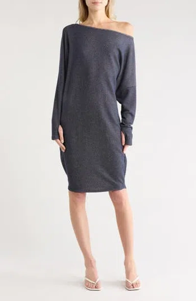 Go Couture Long Sleeve Sweater Dress In Gray