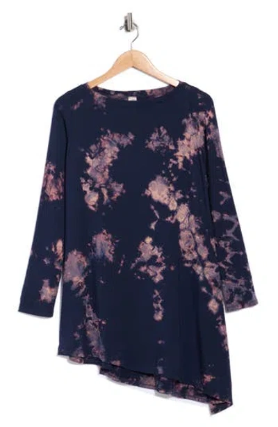 Go Couture Long Sleeve Swing Dress In Blue