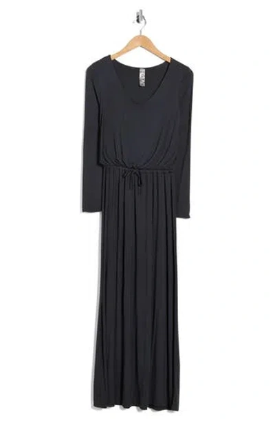 Go Couture Long Sleeve Tie Waist Maxi Dress In Orange