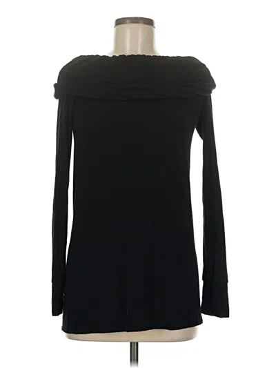 Pre-owned Go Couture Long Sleeve Top Black Off The Shoulder Neckline Tops