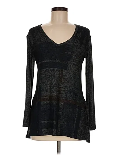 Pre-owned Go Couture Long Sleeve Top Black V-neck Tops