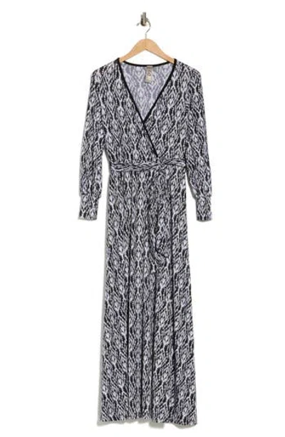 Go Couture Long Sleeve Wrap Dress In Grey
