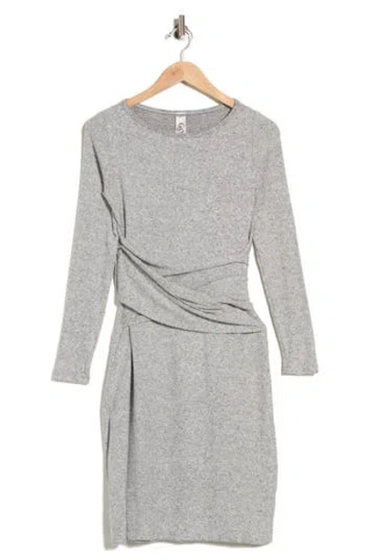 Go Couture Long Sleeve Wrap Style Dress In Two Tone Black