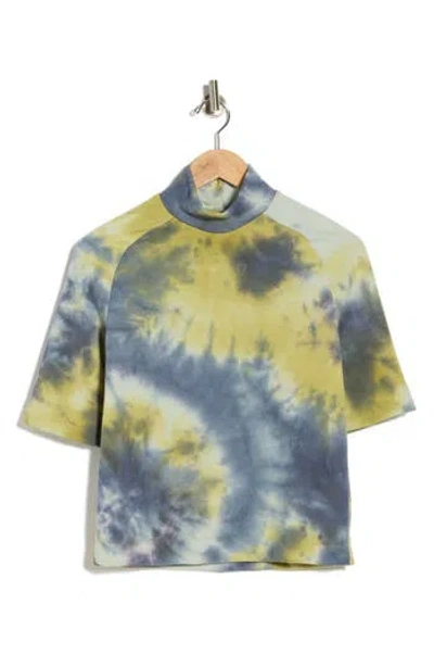 Go Couture Mock Neck Short Sleeve Sweater In Multi