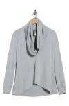 Go Couture Off The Shoulder Asymmetric Sweater In Gray