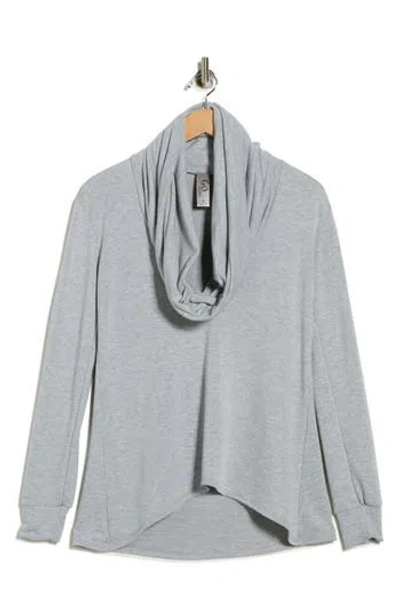Go Couture Off The Shoulder Asymmetric Sweater In Gray