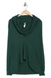 Go Couture Off The Shoulder Asymmetric Sweater In Green