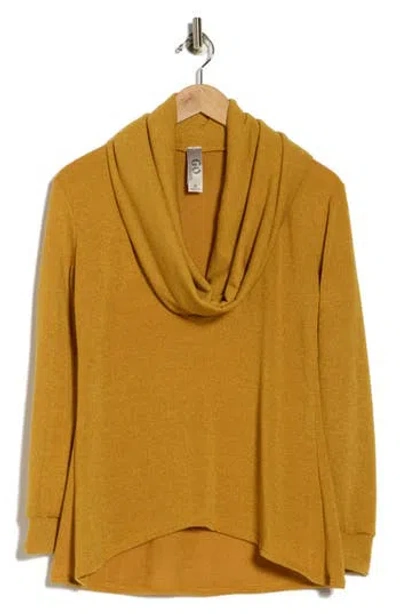 Go Couture Off The Shoulder Asymmetric Sweater In Yellow