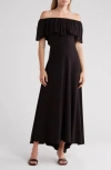 Go Couture Off The Shoulder Maxi Dress In Black
