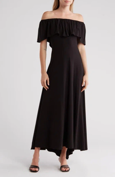 Go Couture Off The Shoulder Maxi Dress In Black