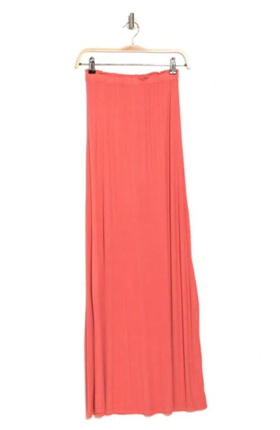 Go Couture One Slit Ruffle Maxi Skirt In Pale Rosette