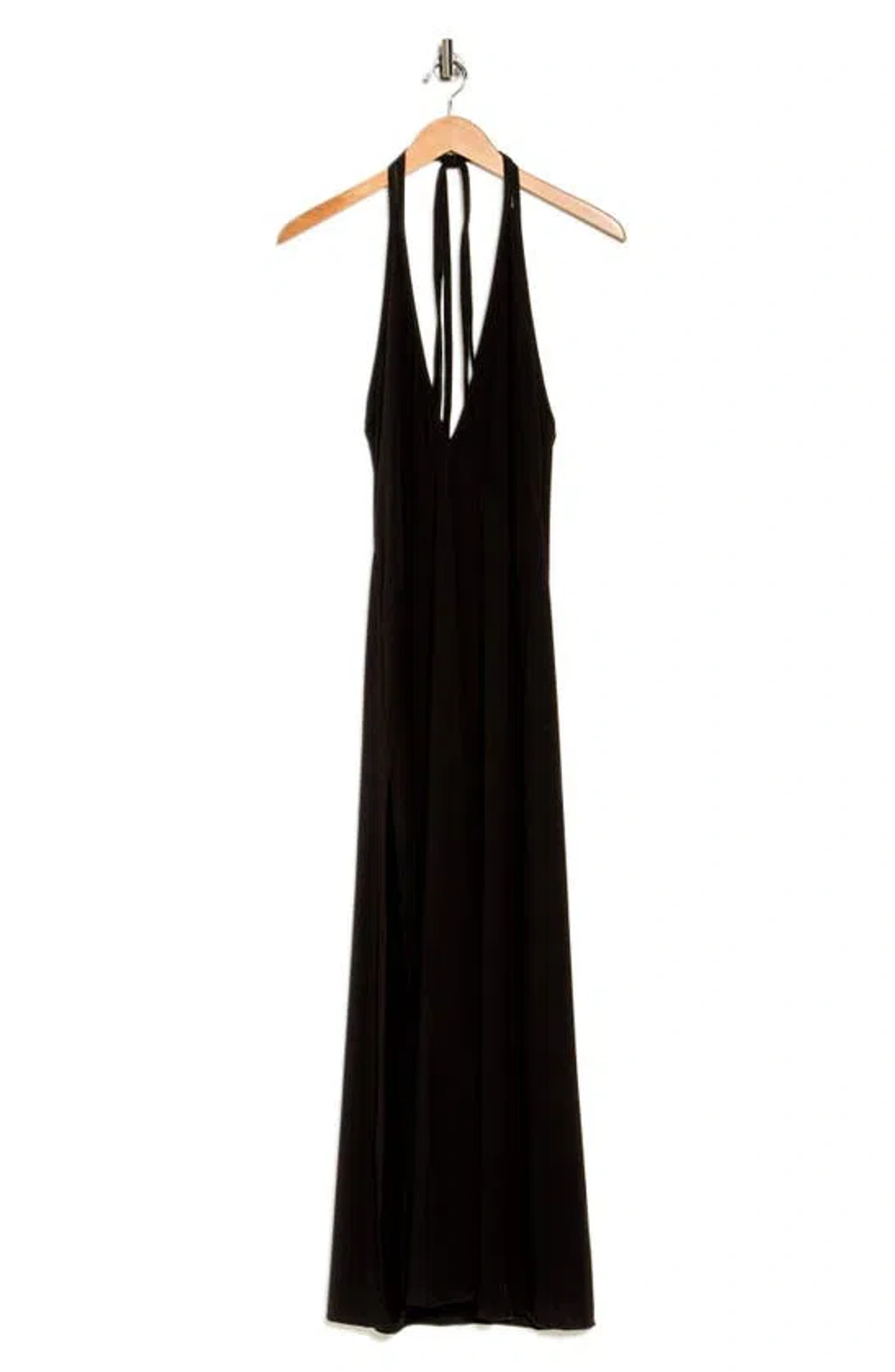 Go Couture Plunge Halter Neck Maxi Dress In Black | ModeSens