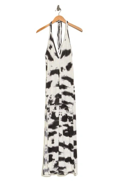 Go Couture Plunge Halter Neck Maxi Dress In Ivory