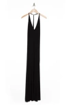 Go Couture Plunge Neck Maxi Dress In Black