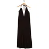 Go Couture Plunge Strap Wide Leg Jumpsuit In Black