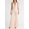 Go Couture Plunge Strap Wide Leg Jumpsuit In White