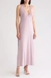 Go Couture Plunging V-neck Maxi Dress In Elderberry