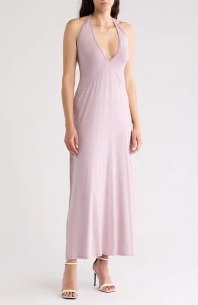Go Couture Plunging V-neck Maxi Dress In Elderberry