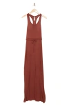 Go Couture Racerback Maxi Dress In Rhubarb