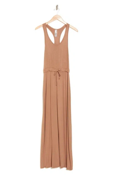 Go Couture Racerback Maxi Dress In Brown
