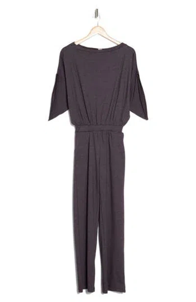 Go Couture Raglan Sleeve Jumpsuit In Eggplant