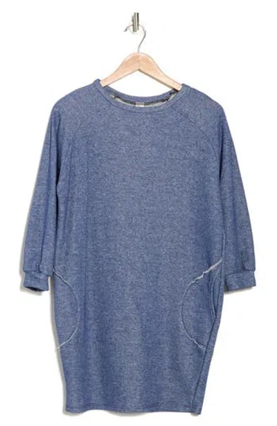 Go Couture Relax With Me Long Sleeve Sweater Dress In Navy